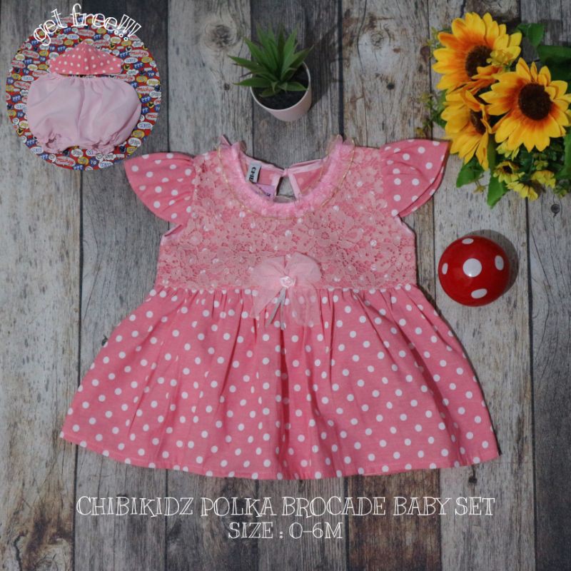 CHIBIKIDZ POLKA BROCADE BABY SET (0-6M)