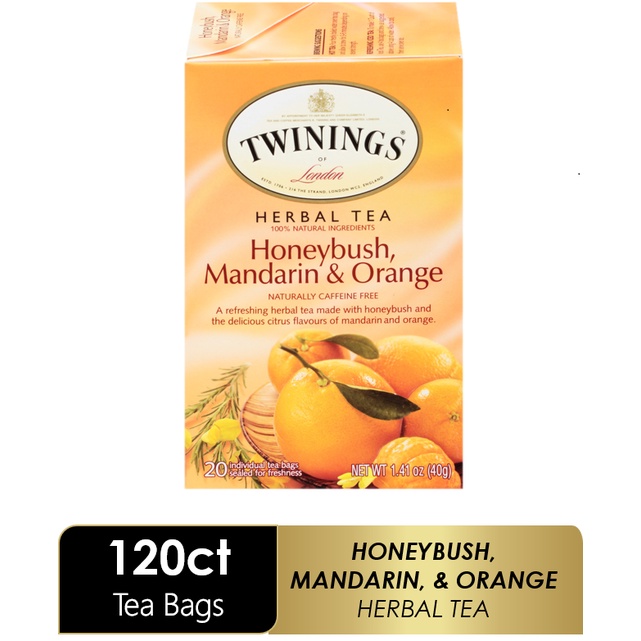 

Teh Twinings Honeybush Mandarin & Orange Herbal Tea 20 x 2 Gram