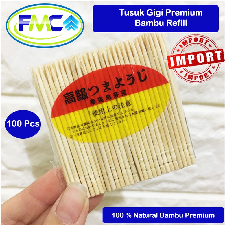 Tusuk Gigi Bambu Premium Refil Polos Natural Alami Aman Untuk Peralatan Perlengkapan Membersihkan Sisa Makanan