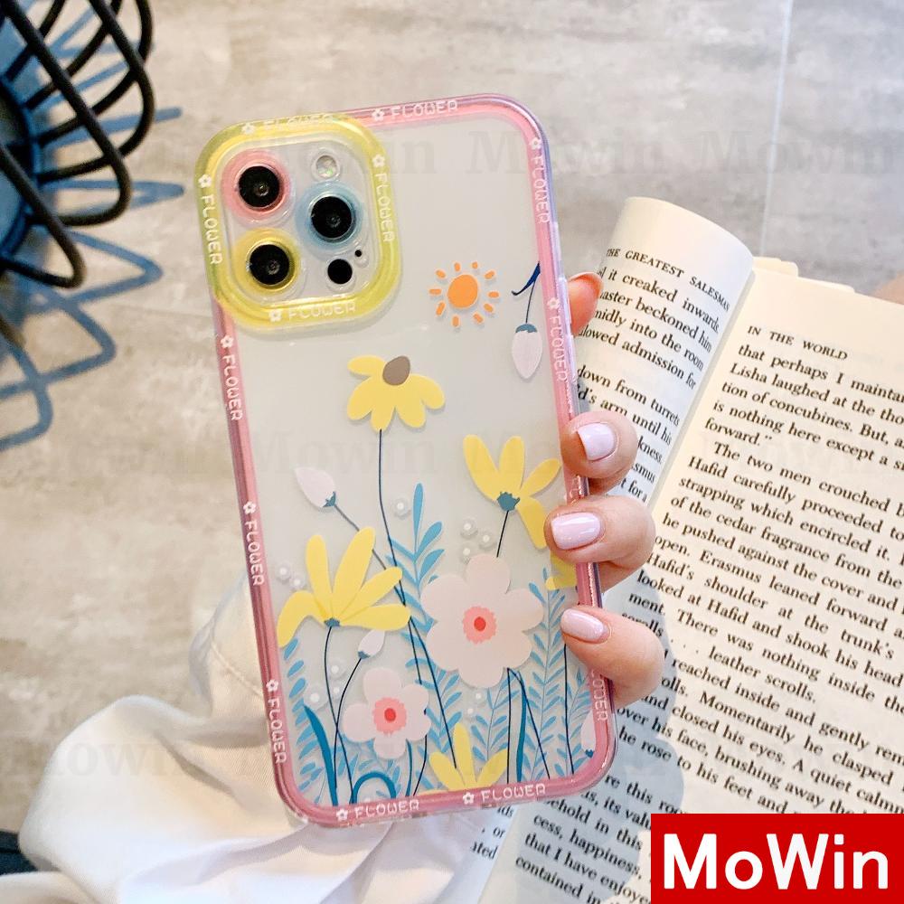 Mowin - Casing Silikon Iphone 13 Pro Max 12 Pro Max 11 Pro Max 7 + 8 + Xs Max Xr 11 Pro Max Motif Bunga Daisy