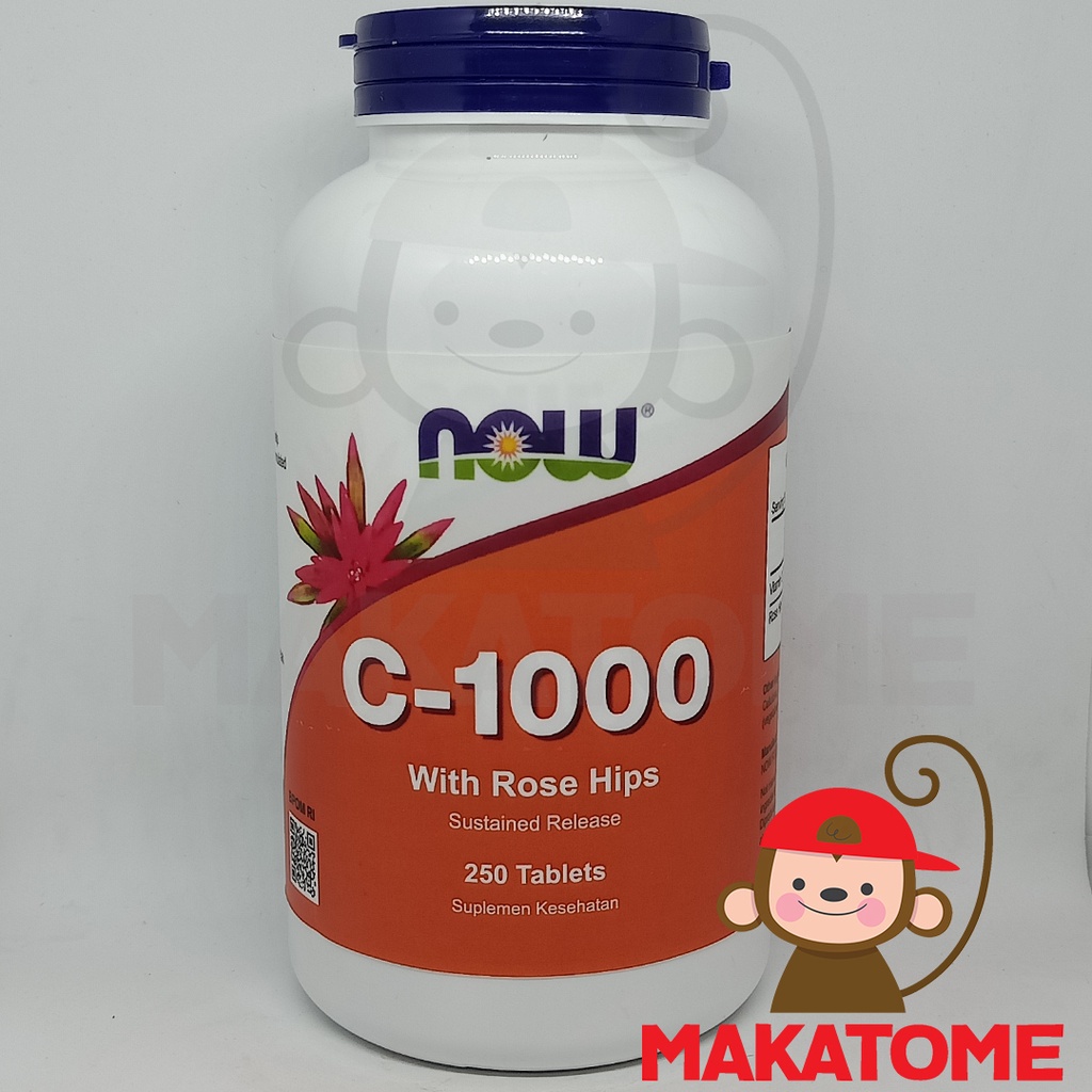 Now Foods Vitamin C 1000 mg 250 Tablets food Vit 1,000mg 1000mg tablet rose hips c-1000