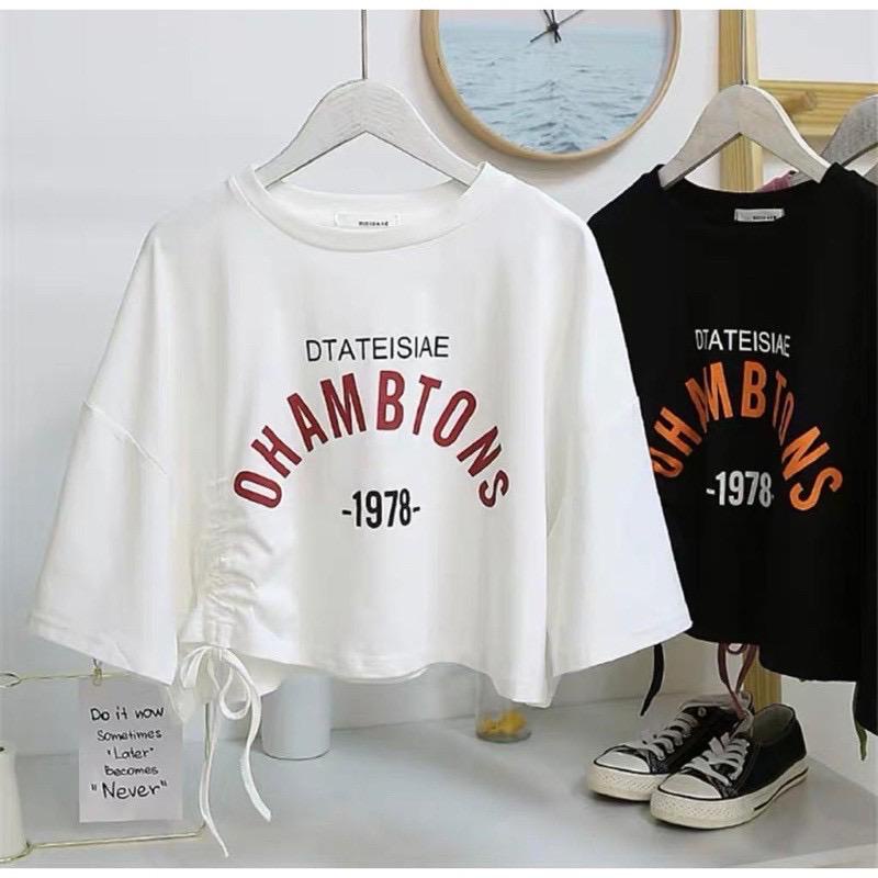 BEFAST - ZEC OOTD Wanita Oversize NAYEON / Oversize Crop Dhambtons serut (LD 100, P 45) / Atasan Crop Wanita / Crop Kekinian / Atasan Crop Santai