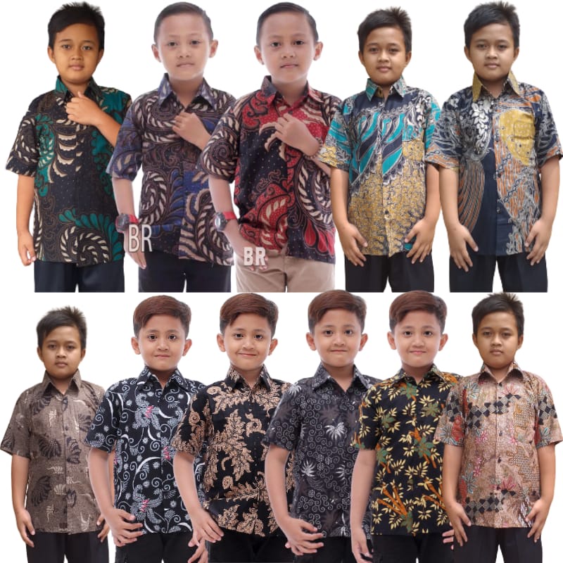 kemeja batik anak hem batik anak lengan pendek
