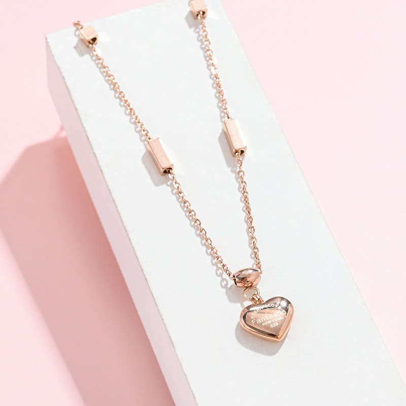 Kalung love titanium anti karat korea style model terbaru