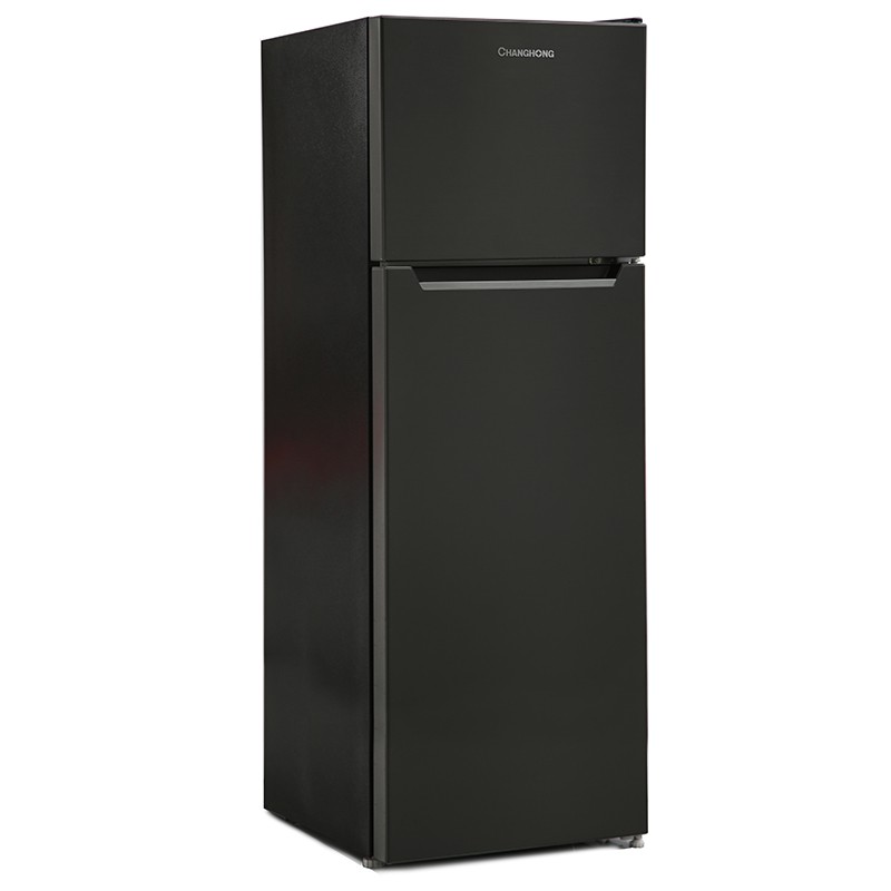 Changhong Kulkas 2 Pintu  (Refrigerator) Lemari Es Kapasitas 180 Liter CRF238 – Black (Semi Auto No Frost) (Kapasitas Besar) (Tempered Glass) (Kombinasi Pendinginan-Pembeku) (Engsel Pintu Fleksibel) (Interior Kulkas Dengan Food Grade) (Pembekuan Sempurna)