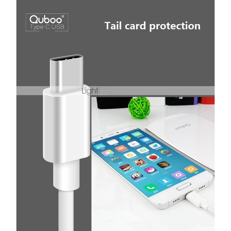 Quboo White Kabel Data Type C Quick Charge Data Cable