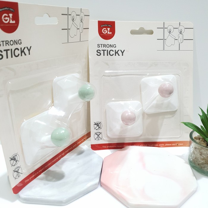 Set 612 - 2 PC Strong Sticky Hook Gantungan Cantolan Tempel Dinding