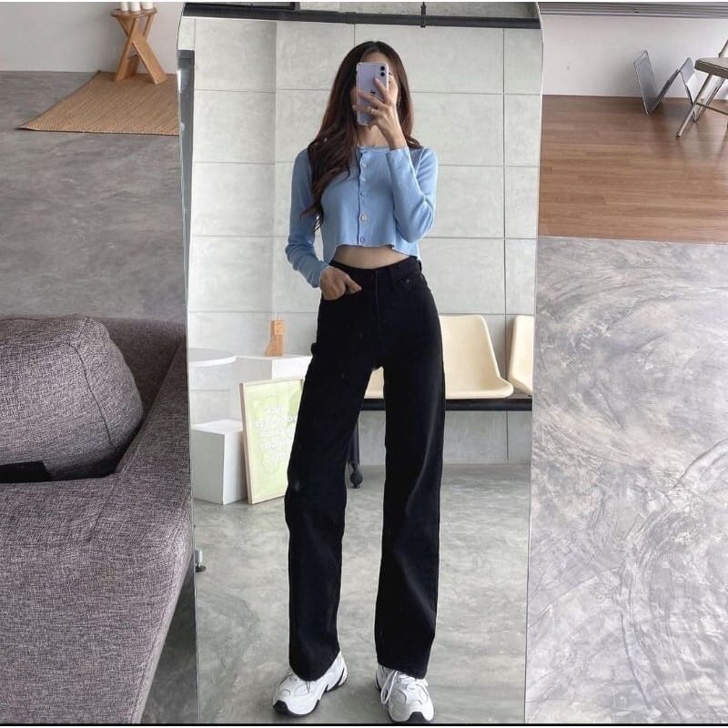 CELANA BOYFRIEND - CELANA LEVIS WANITA - CELANA JEANS WANITA - CELANA BOYFRIEND WANITA TERBARU - CELANA KULOT PANJANG WANITA - CELANA KULOT LOOSE - Celana jeans kulot Loose Bahan denim teb