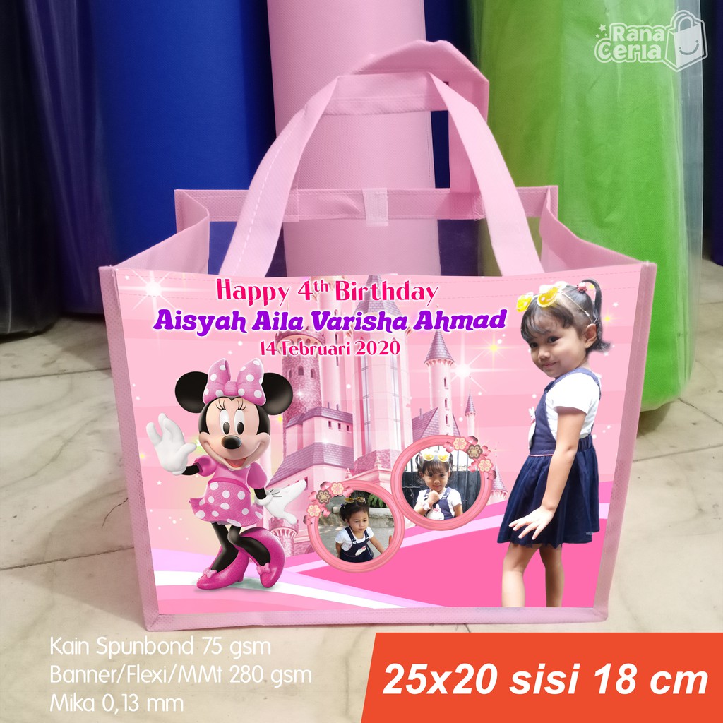 Tas Ultah Anak Tambah Foto dan Nama