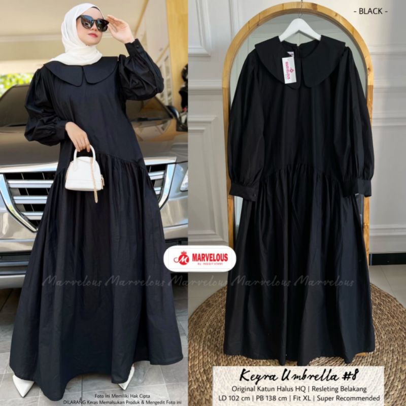 KEYRA UMBRELLA MIDI #8 BY MARVELOUS // GAMIS POLOS WANITA MUSLIMAH / Dress midi LD102