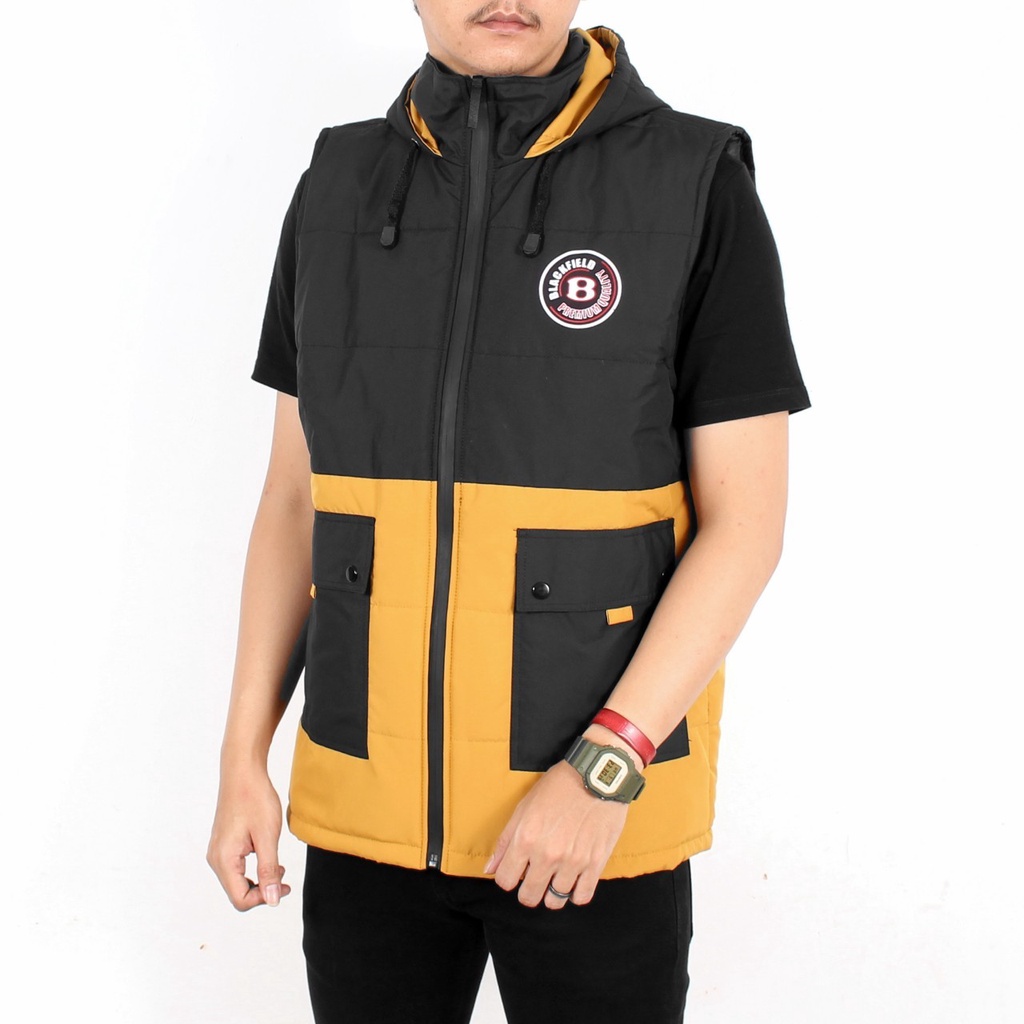 Rompi Pria Body vest hoodie taslan waterfroop terbaru blackfield