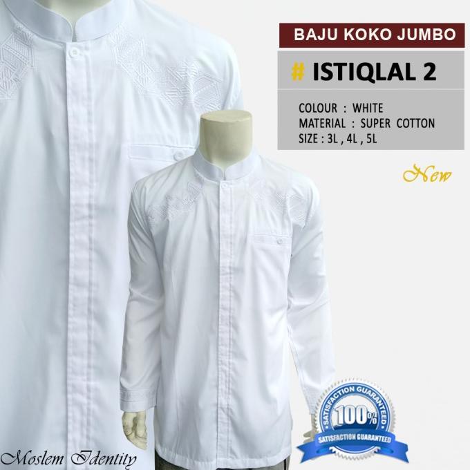 Baju Koko Putih , Baju Koko Bordir, Koko Lengan Panjang Jumbo Istiqlal