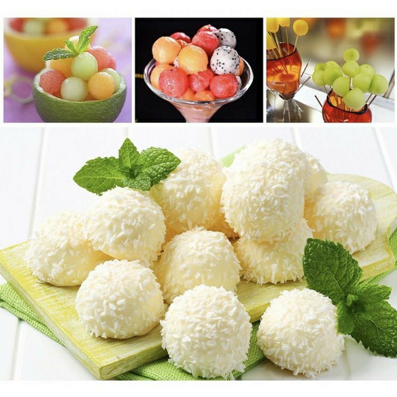 BluePink Alat Dapur Pisau Buah 2 Sisi Kerokan BUah Scoop-2