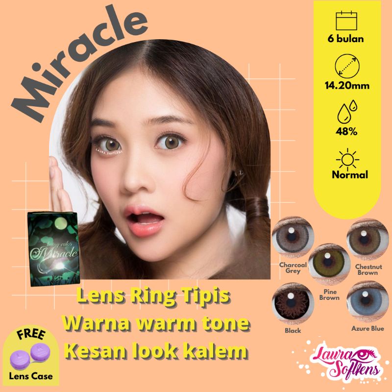 Softlens Living Color Miracle 14.2 mm by Irislab Normal - Chestnut Pine Brown Charcoal Grey Black Az