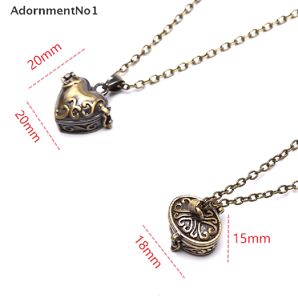 (AdornmentNo1) Kalung Rantai Vintage Liontin Bentuk Hati Motif Tulisan Hair Ashes Bahan Kuningan Untuk Wanita
