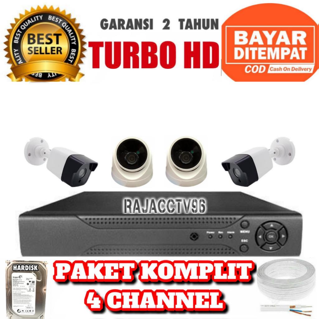 PAKET CCTV 4CHANNEL 4CAMERA 4CHENEL 4KAMERA 5MP 1080P IC SONY TURBO HD 1080P KOMPLIT TINGGAL PASANG