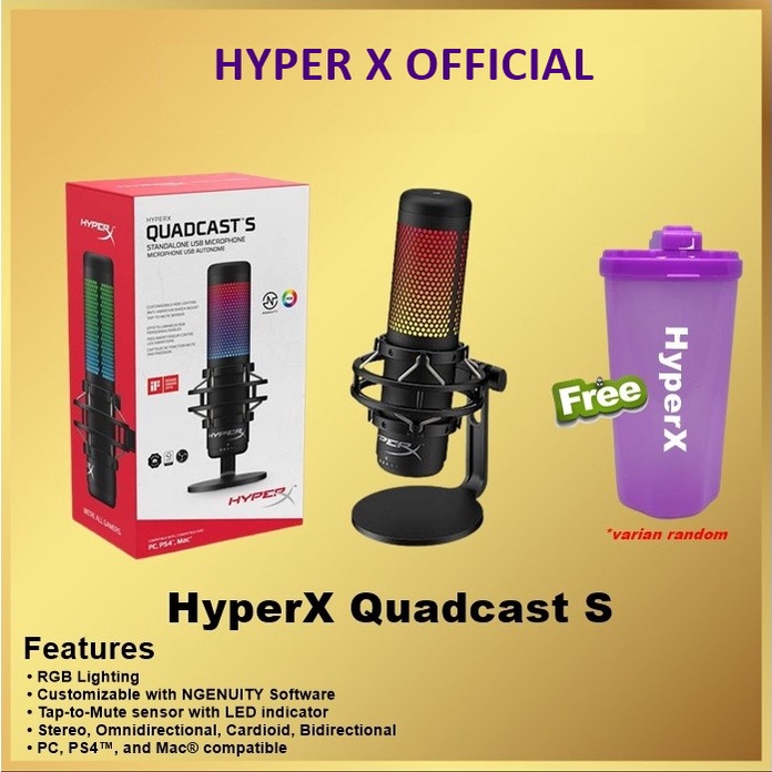 HyperX QuadCast S RGB USB Condenser Microphone QuadCast'S Quad Cast