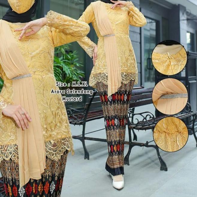 ➮ () Set Aurora Selendang Cerutty / Kebaya Selendang / Aurora selendang / Kebaya Wisuda ℮