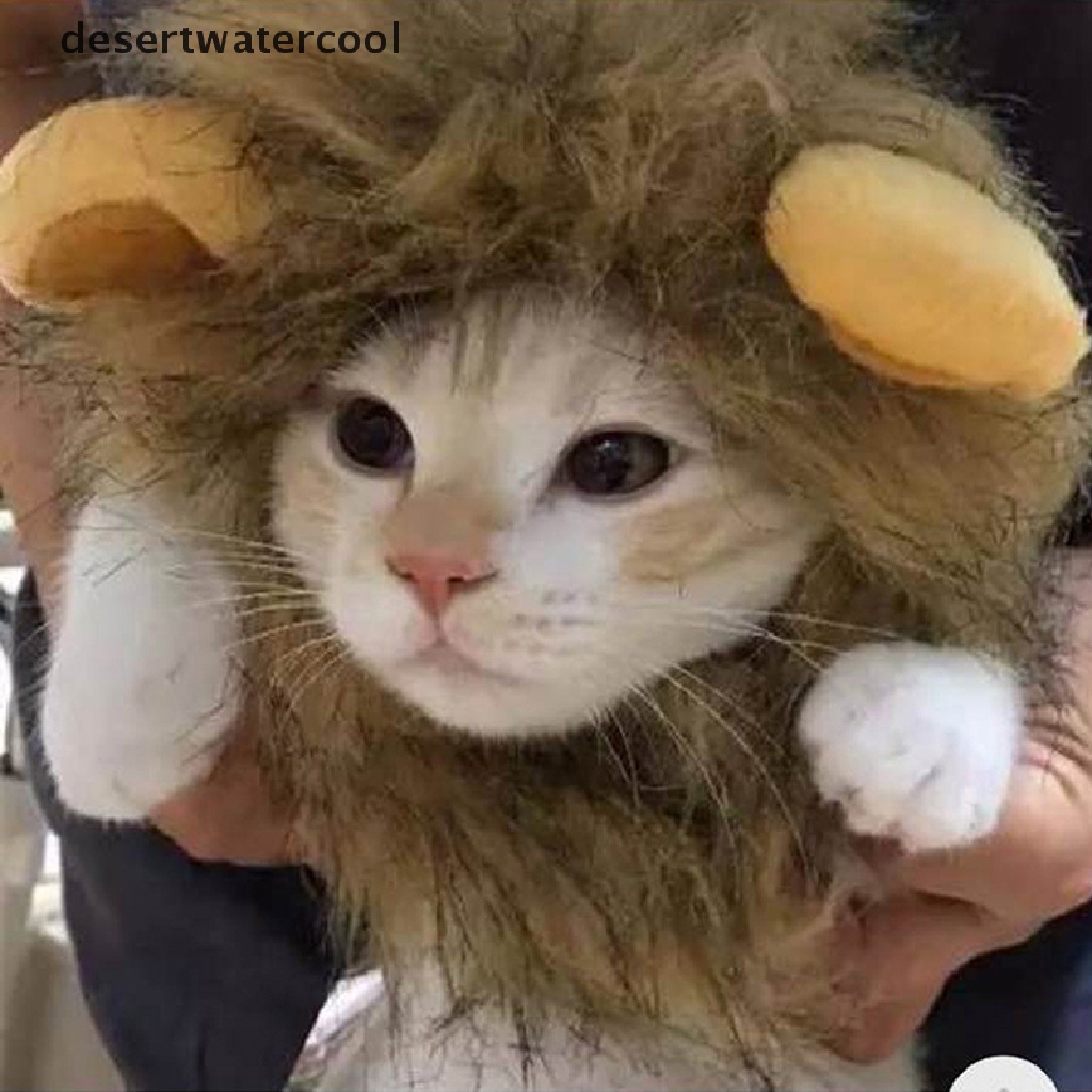 Deid Topi Wig / Rambut Palsu Anjing / Kucing Model Singa Untuk Kostum Cosplay