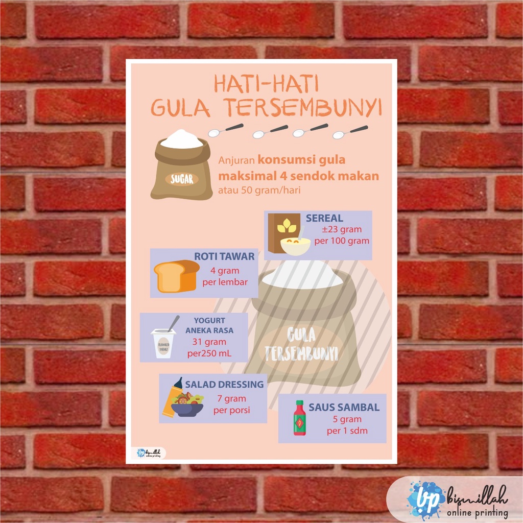 

Poster Kesehatan Hati Hati Gula Tersembunyi