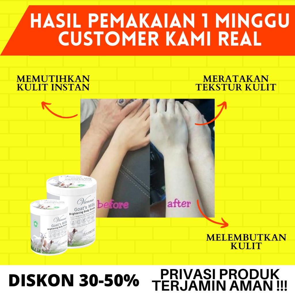 LULUR BADAN VIENNA WHITENING BODY SCRUB 1000ML BODY SCRUB PEMUTIH BADAN BPOM ORIGINAL