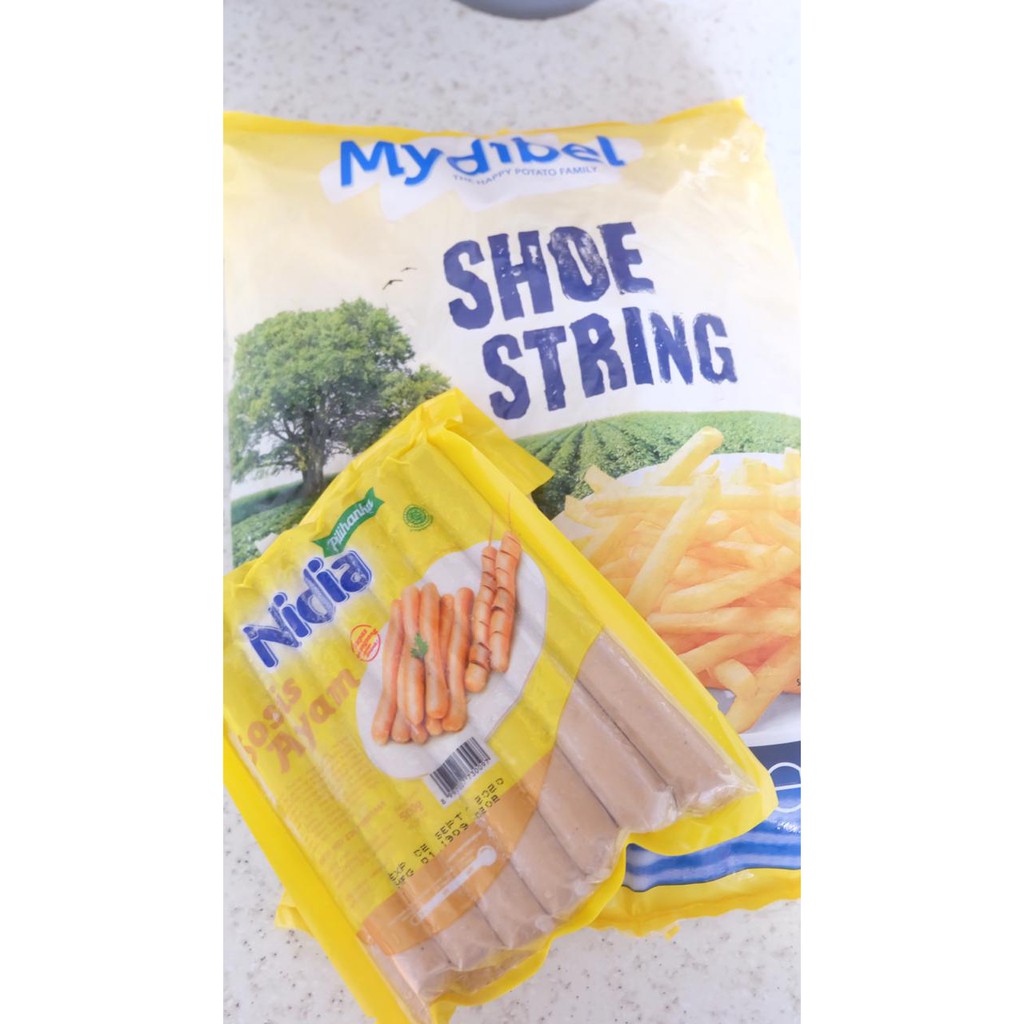 Paket Hemat Sosis Nidia Ayam Long 500G Dan Kentang MYdibel Shoestring 1000G 1000%  Original Halal