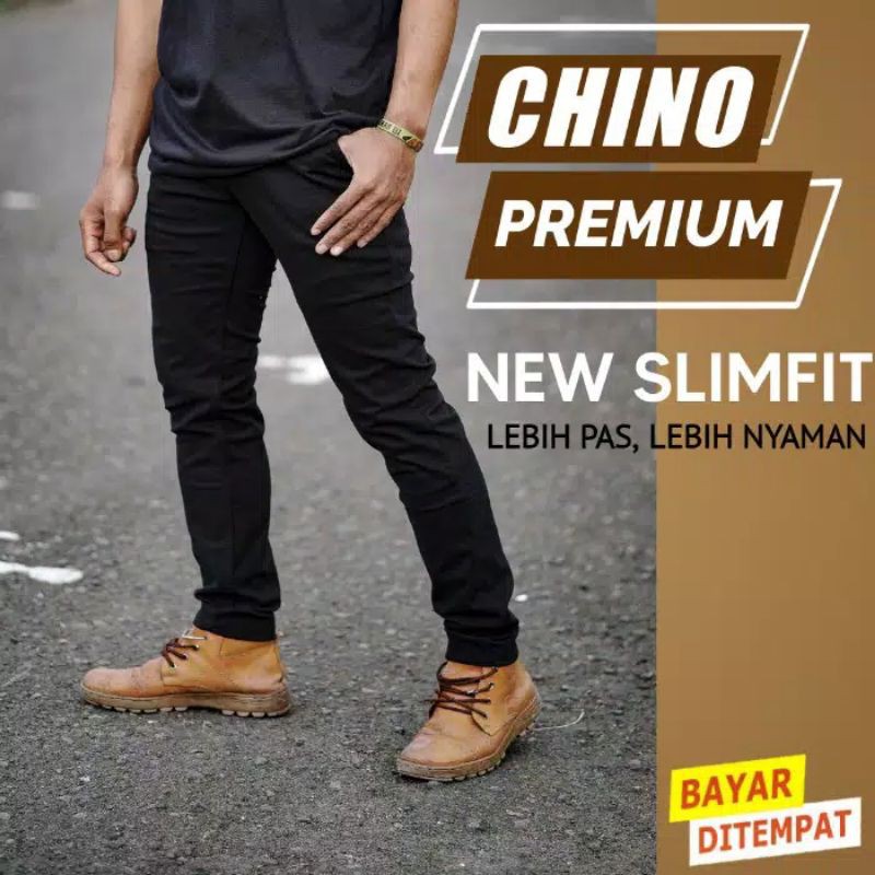 CELANA PANJANG COWOK KATUN CHINOS PREMIUM SKINNY