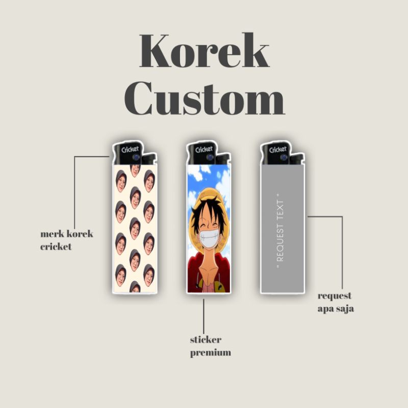 Korek Cricket Custom bebas Request apa aja