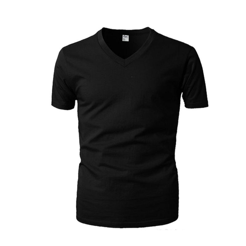 Kaos Oblong Pria V- Neck Rider R222BW (Hitam)