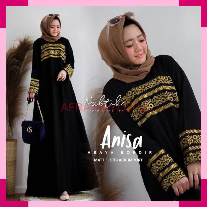 Gamis Muslimah Anisa Abaya Bordir by Nabtik