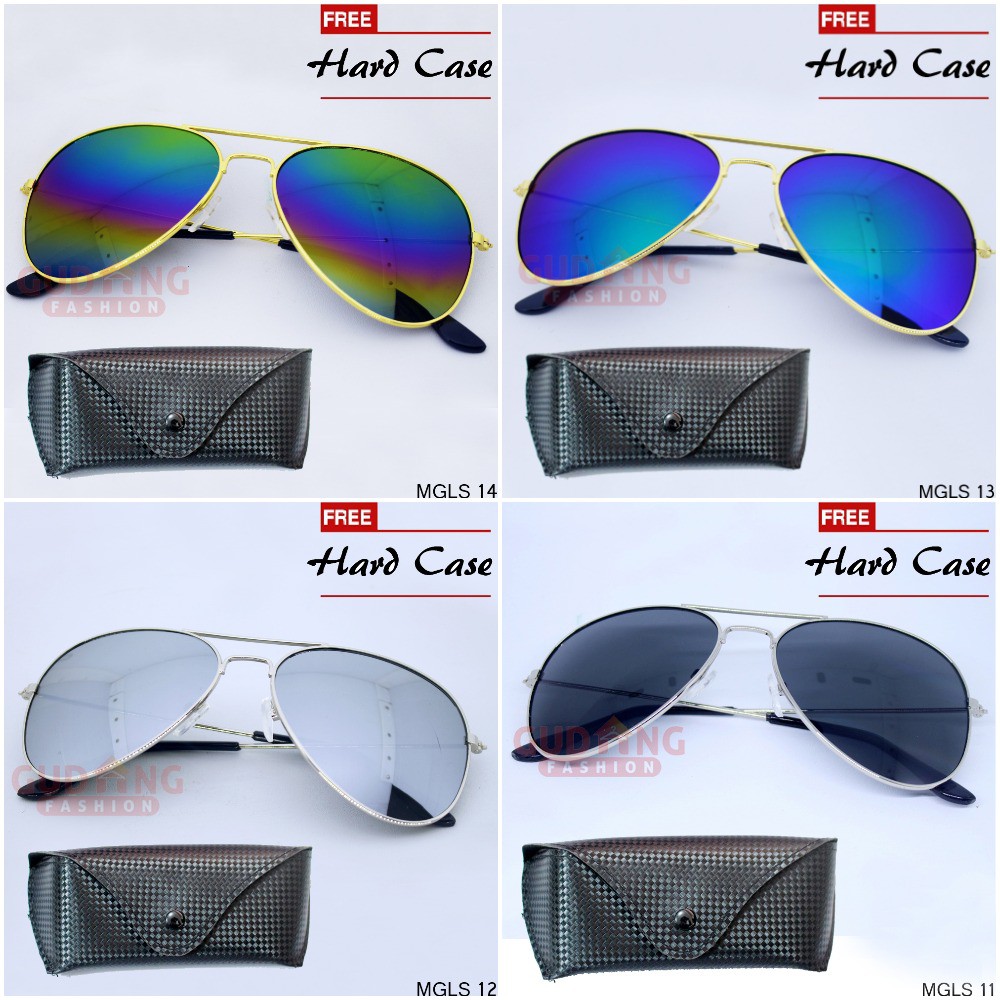 Kacamata Anti Silau Aviator Bonus Kotak Banyak Pilihan Warna - MGLS (COMB)