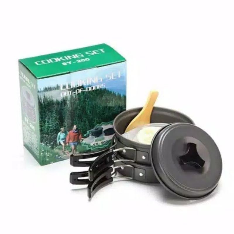 Cooking set sy 200, peralatan masak camping, perlengkapan masak outdoor