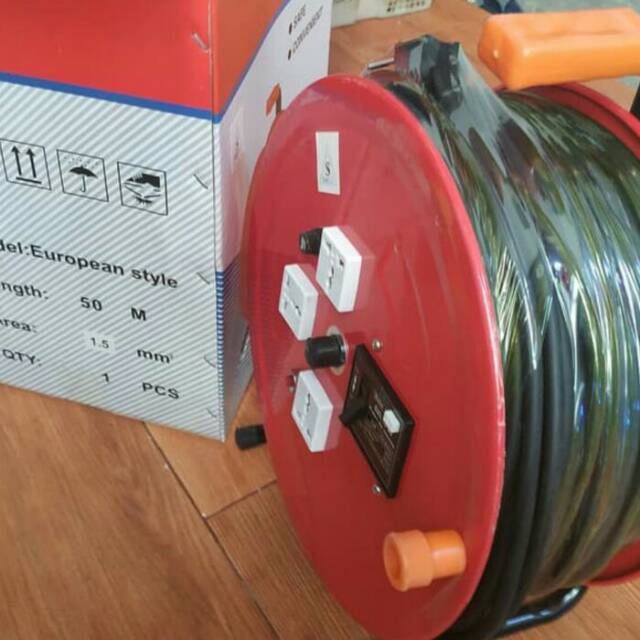 Kabel Stop Kontak gulung - Cable Reel 50 Meter Kabel Roll