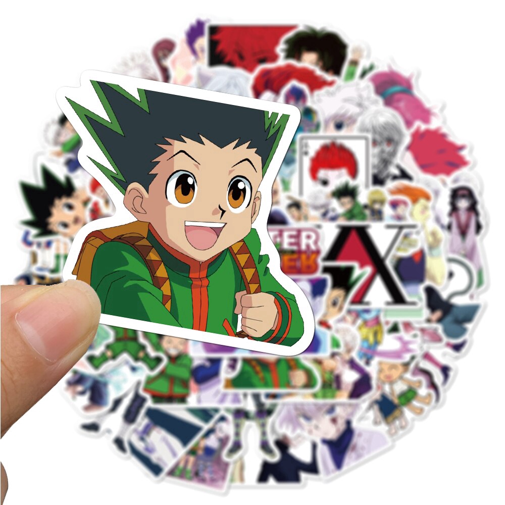 50pcs Hunter x Hunter Adventure Pvc Waterproof Sticker For Luggage Wall Car Laptop Bicycle Motorcycle Notebook Toys Stickers