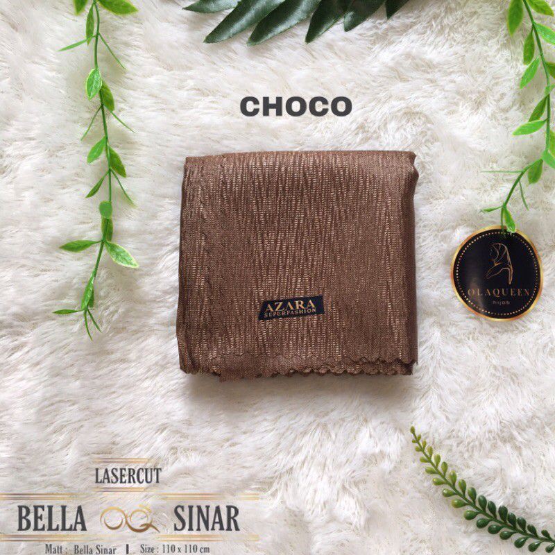 JILBAB SEGIEMPAT BELLA SINAR LC BY AZARA-Choco