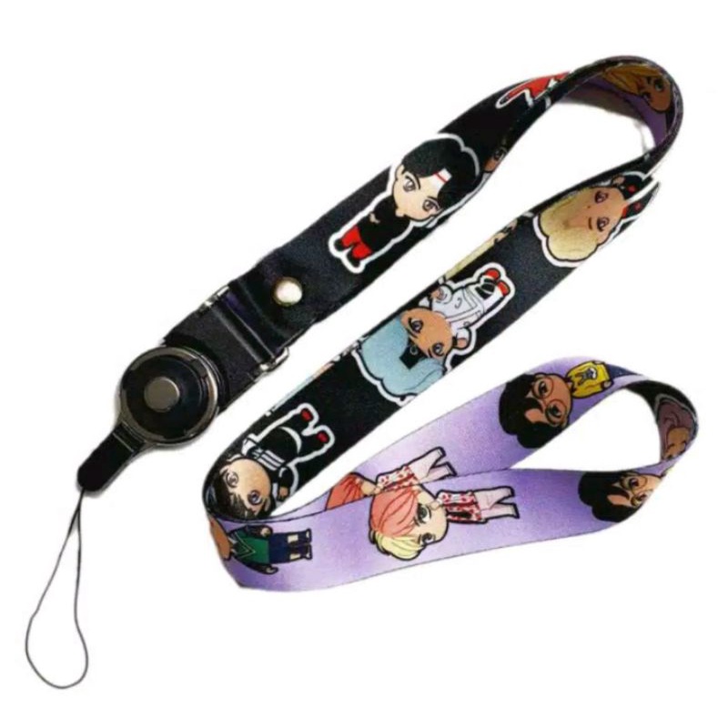 STRAP HP BT21 TOMBOL KLIK  TALI GANTUNGAN HP
