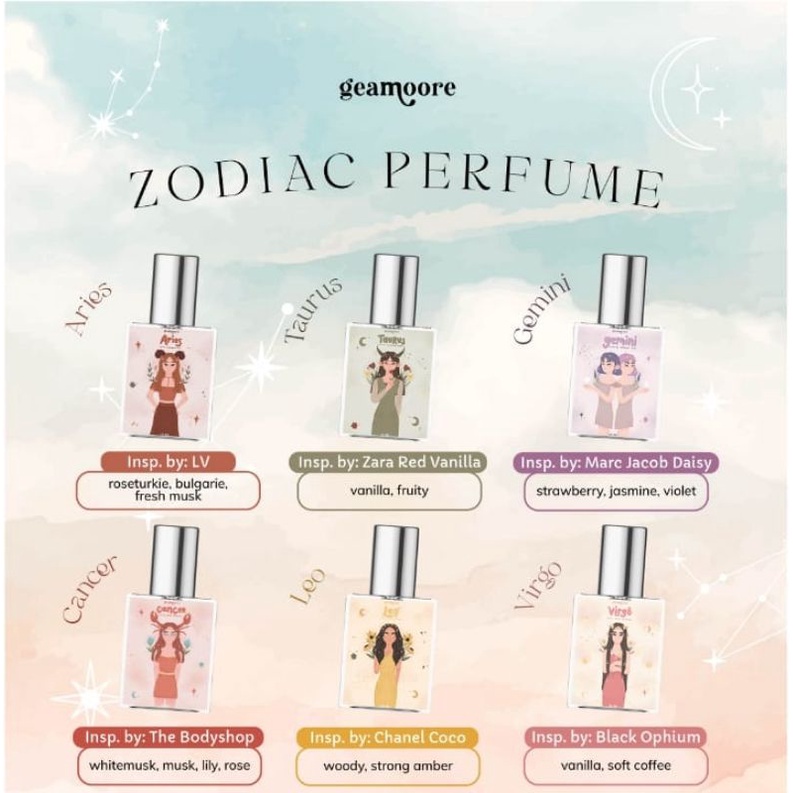 GEAMOORE ZODIAC SERIES PERFUME 15ml / PARFUM ZODIAK WANGI TAHAN LAMA