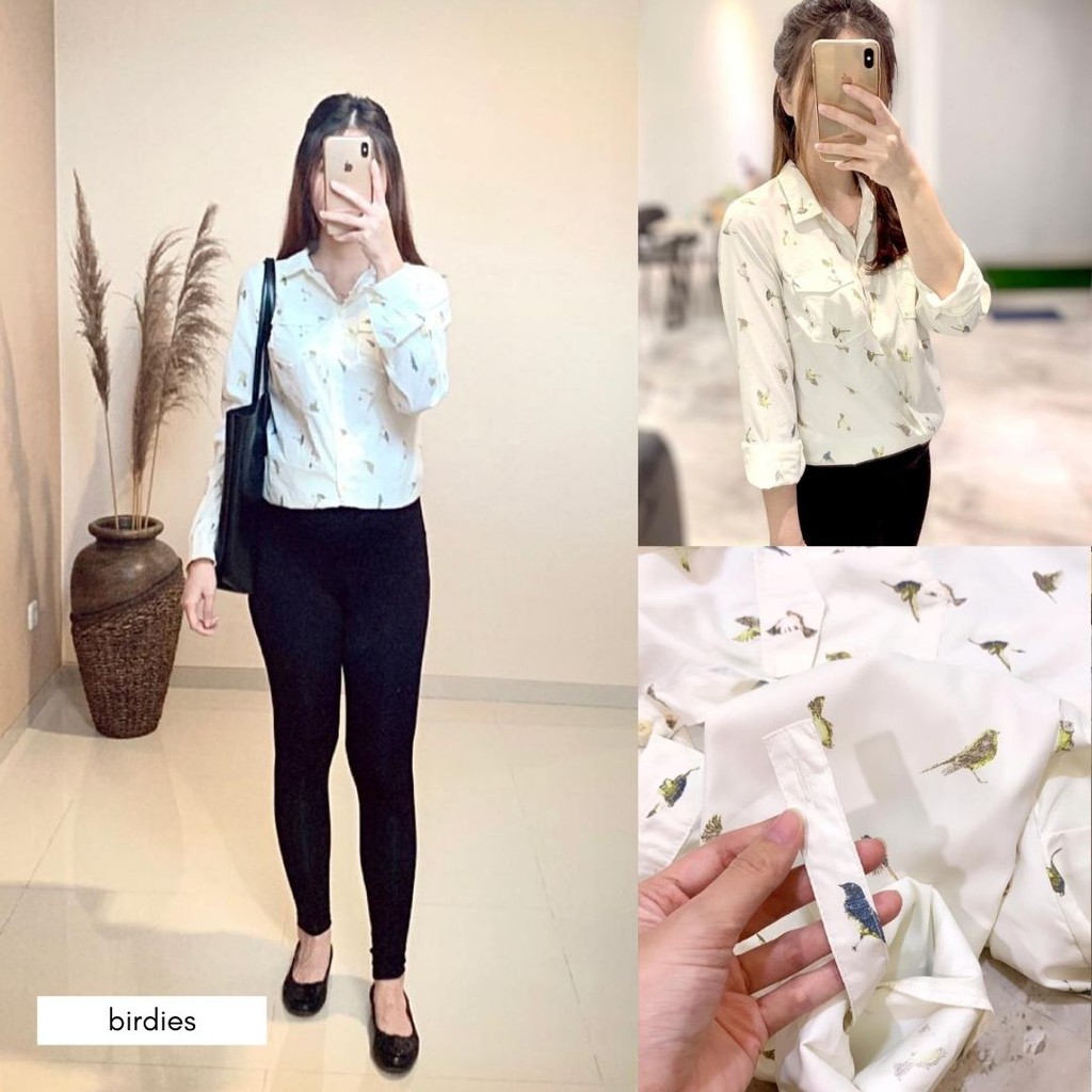 JAPAN UNPEU FEMME Blouse - Atasan Wanita - Blouse Wanita Printed Original-Birdies