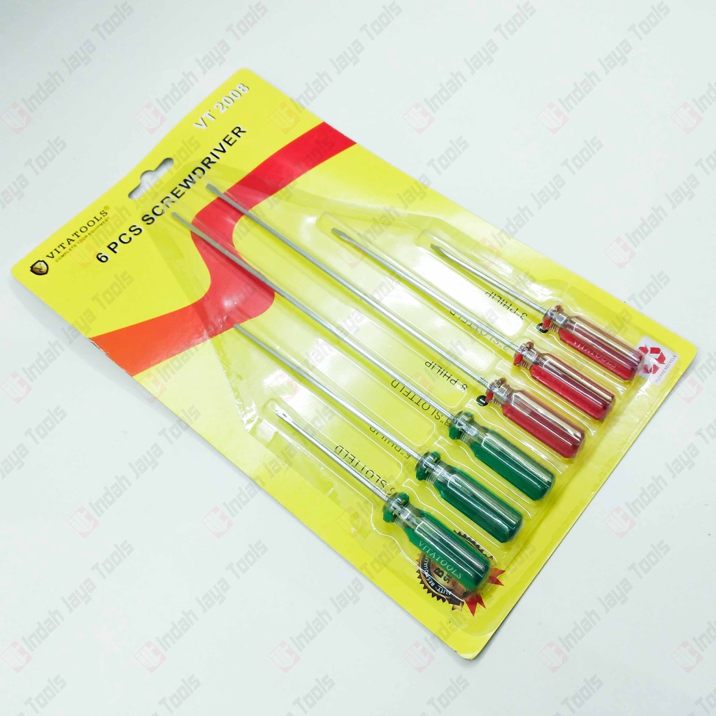 VITATOOLS VT2008 Obeng Radio Set 6 Pcs Screwdriver Obeng Setting Kecil