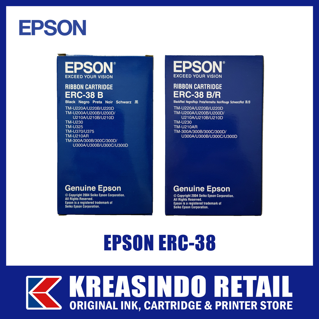 Epson Ribbon Cartridge / Pita / Tinta ERC-38 Original (Black &amp; Black/Red)