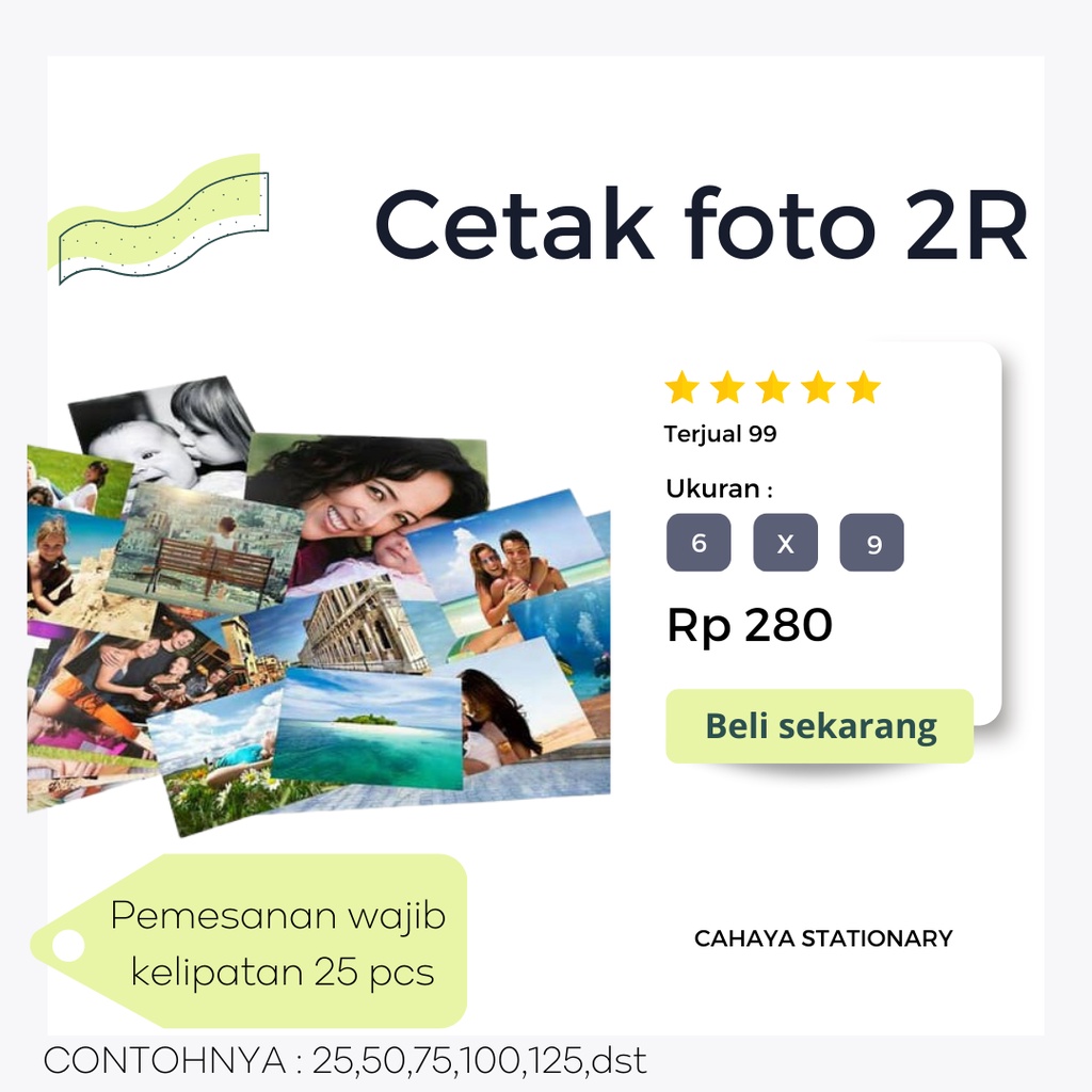 

CETAK FOTO CETAK POLAROID 2R (6CM X 9CM) TANPA PO