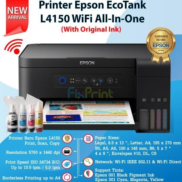 Printer Epson Ecotank L4150 L1450 L1450 Print Scan Copy Wifi Chelsystore22