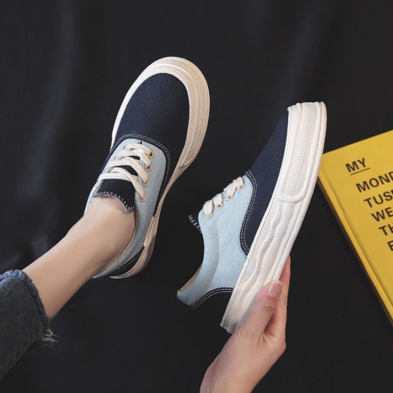 Sepatu Cewek Original Simple Casual Pelajar Hangout Terbaru Fashionable Sepatu Wanita Import Canvas Bagus