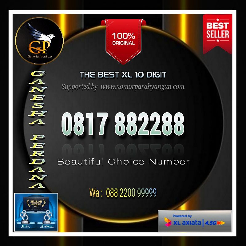 Kartu Perdana Nomor Cantik XL 10 Digit Pasca Bayar Triple Doble AABBAA