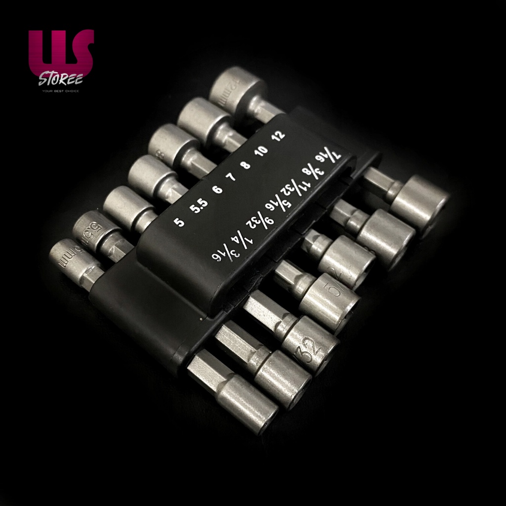 BELTER Kunci Sok set 14 ukuran / Mata Bor Soket /  Power Nut Wrench Hexagonal Baut Baja Ringan