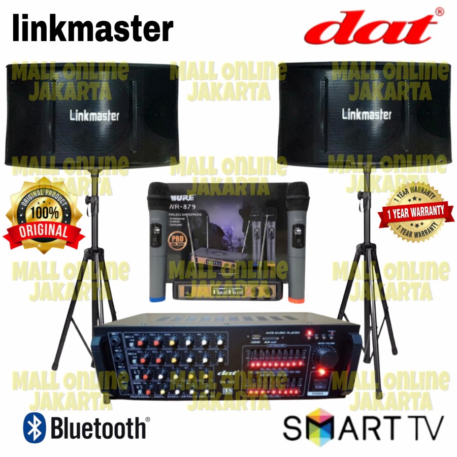 Paket karaoke linkmaster 10 inch sound system Amplifier dat original