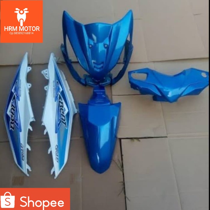 TERLARIS Cover Body Full Set Halus Motor Beat Fi 2013-2015 Biru -