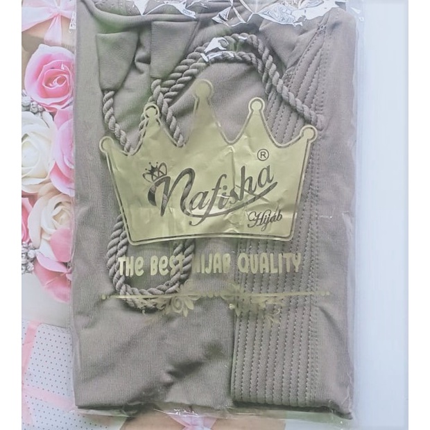 Jilbab Instan Bergo pad Tali Kepang By Nafisha Hijab-ABU2/GREY