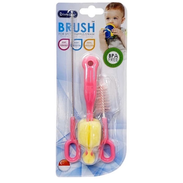Lucky baby brush for spoon, nipple and straw