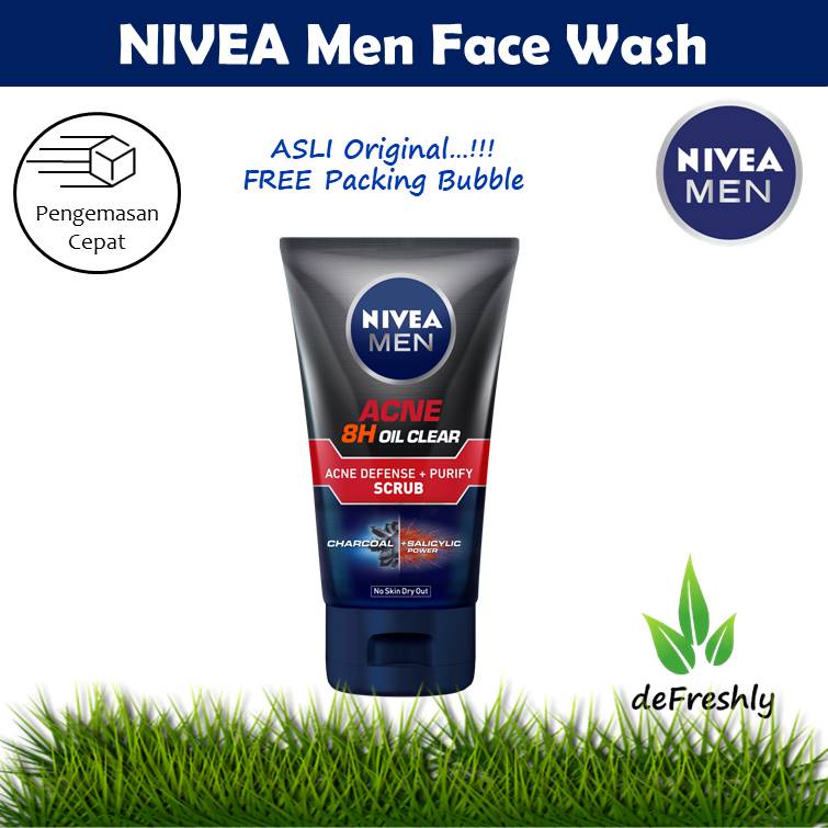 ❤ defreshly ❤ NIVEA MEN Facial Foam - Extra White 10 Effect Dark Spot Minimizer | Acne Oil Clear  | White 8H Oil Clear Anti Shine Purify | White Oil Clear Pore Minimizing Scrub | Acne 8H